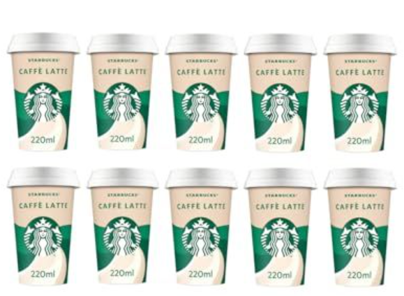 Starbucks Caffe Latte Iced Coffee 10 x 200ml Carton Drinks with Straw Full Case Deal